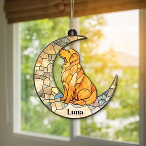 Golden Retriever Acrylic Suncatcher: Custom Dog Memorial Decor