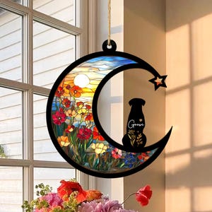 Personalized Loss Of Dog Sympathy Suncatcher, Dog Memorial Gift, Pet Memorial Suncatcher, Loss of Dog Gift, Dog Remembrance Gift