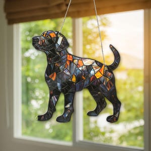 Black Labrador ACRYLIC Suncatcher, Pet Loss Gift, Labrador Retriever Window Hanging, Pet Memorial Gift, Dog Lover Home Decor, Dog Lover Gift