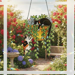 Custom Cat Breed Acrylic Suncatcher: Personalized Holographic Hanging Window Decor